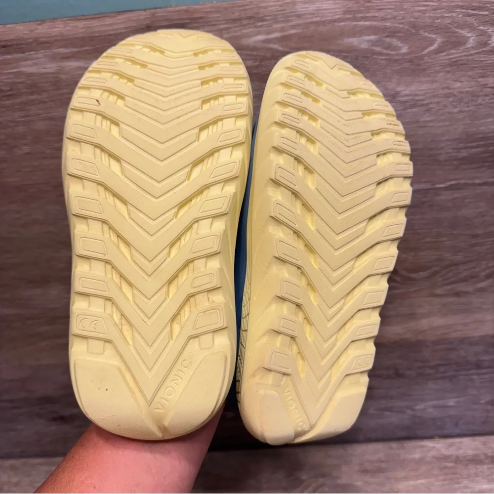 Vionic REJUVENATE RECOVERY SANDAL Slide  Womens 6 Light Blue Yellow‎ Sole - Picture 5 of 14